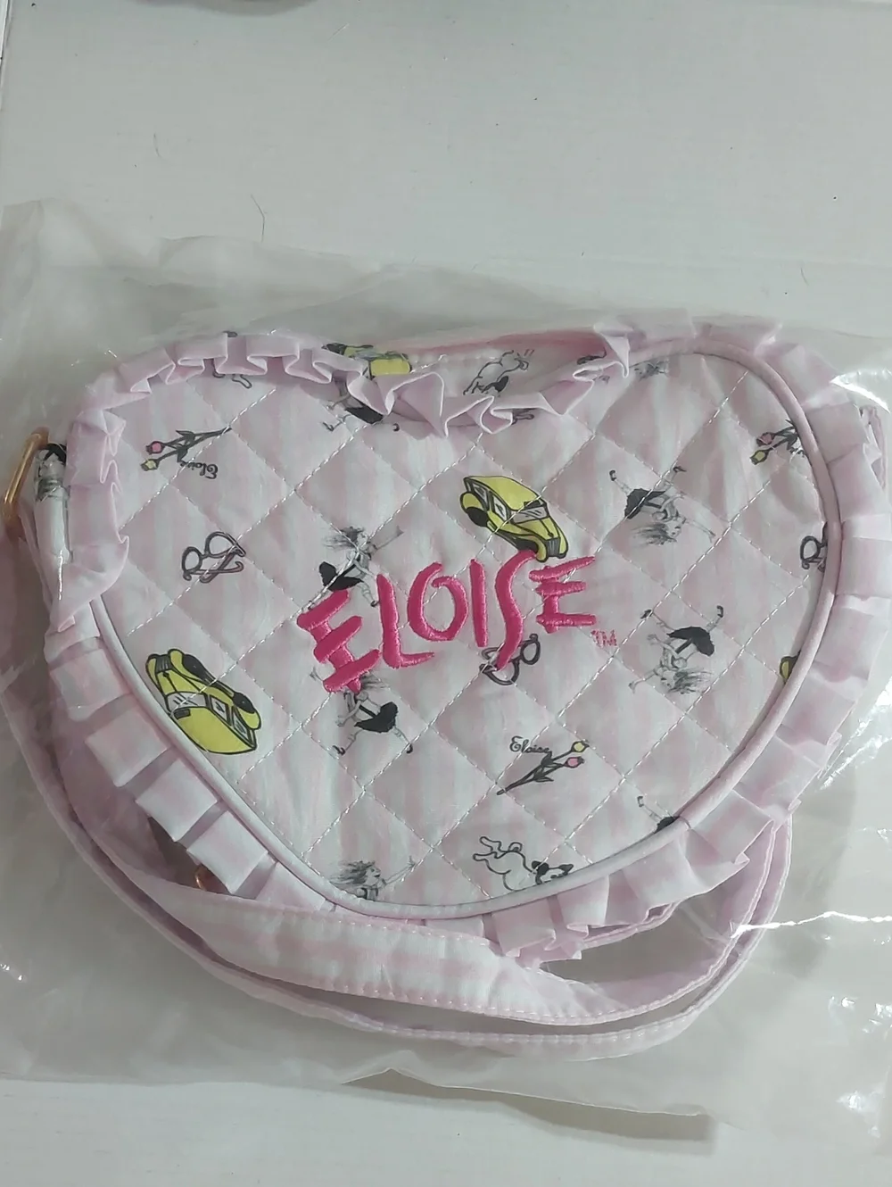 Pink Quilted Eloise Heart Kids Crossbody Bag